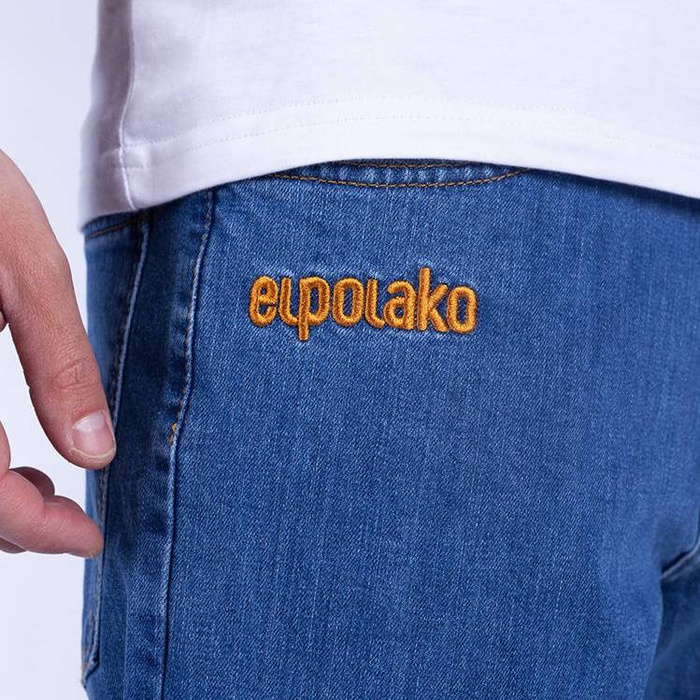 Spodnie jeansowe męskie El Polako pants Classic Front light blue