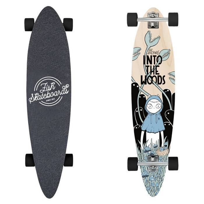 Longboard Fish Skateboards cruzer pintail Pixie natural / black 9" X 40"