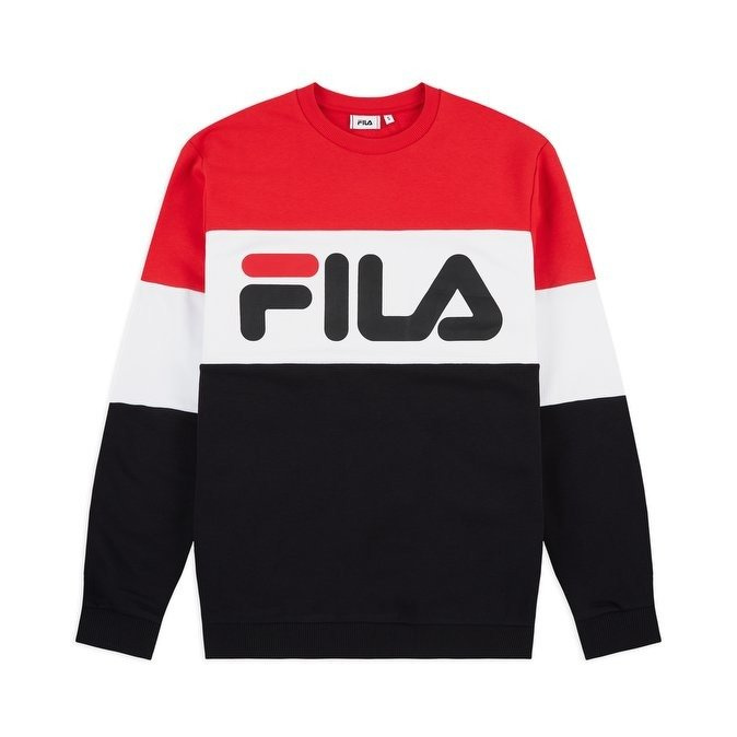 Bluza męska FILA crewneck Straight Blocked true red / black / bright white (681255-A089)