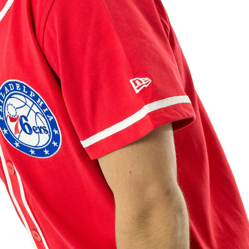 New Era shooting shirt NBA Button Up Philadelphia 76ers red