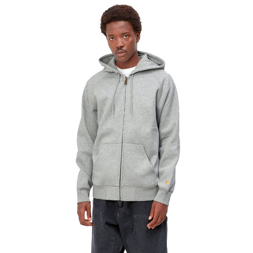 Carhartt WIP rozpinana bluza męska z kapturem Hooded Zip Chase Jacket grey / gold