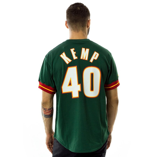 Koszulka męska Mitchell and Ness t-shirt Shawn Kemp #40 Player Name & Number Mesh Seatlle SuperSonics green