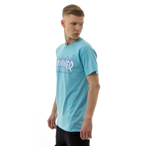 Koszulka męska Thrasher t-shirt Flame sky blue M
