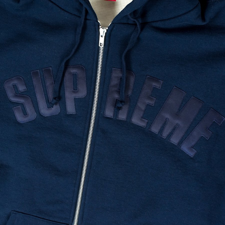 Supreme Arc Logo Thermal Zip Up Sweatshirt navy | CLOTHES