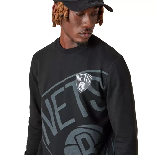 New Era bluza męska Washed Graphic NBA Brooklyn Nets black