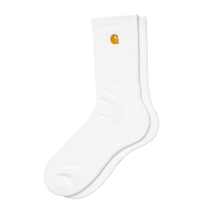 Carhartt WIP socks Chase white / gold