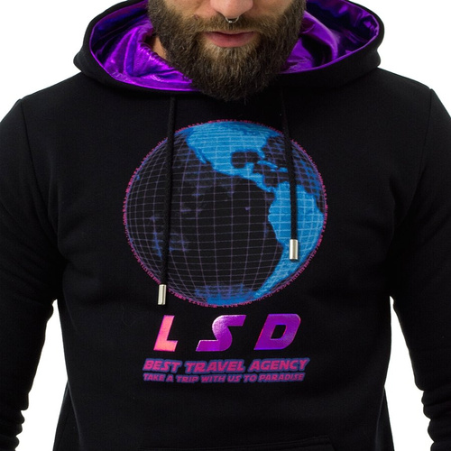 Bluza męska z kapturem Oddity Hoody Travel Agency black / violet