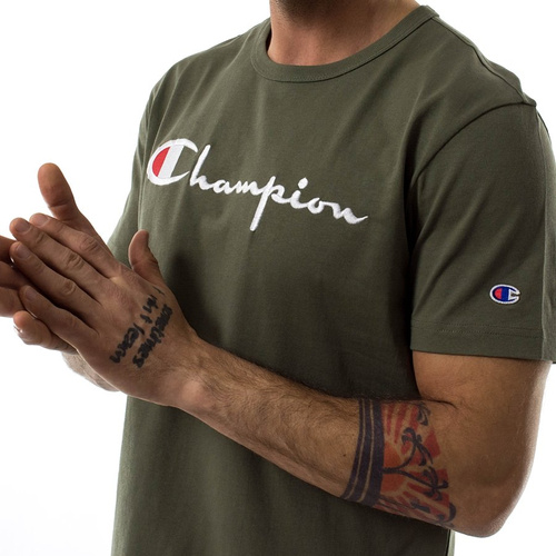 Champion t-shirt Reverse Weave Embroidered Script Logo Tee Khaki (210972/S18/GS518)