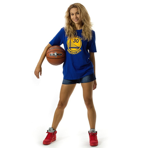 Nike t-shirt WMNS Icon Name & Number Golden State Warriors Steph Curry blue / yellow (EZ2B711F1-NDJ)