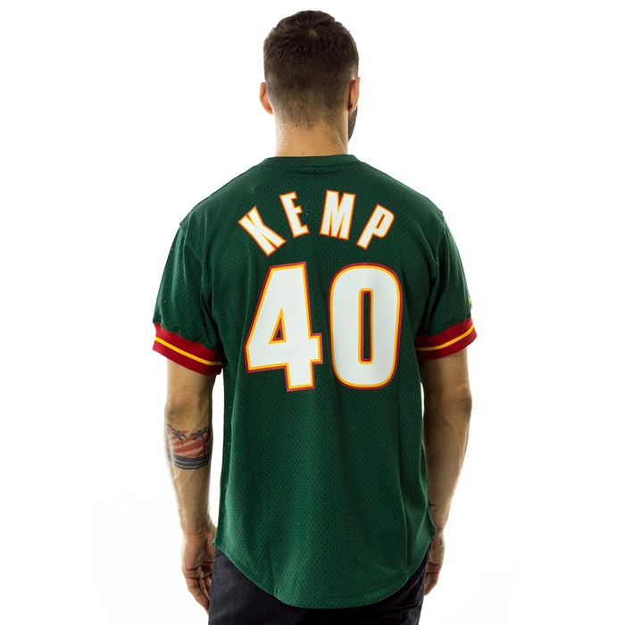 Koszulka męska Mitchell and Ness t-shirt Shawn Kemp #40 Player Name & Number Mesh Seatlle SuperSonics green