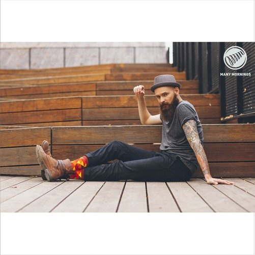 Many Mornings skarpety Flame Triangles multicolor