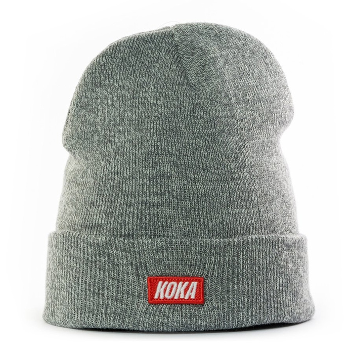 Koka beanie Small Boxlogo grey heather