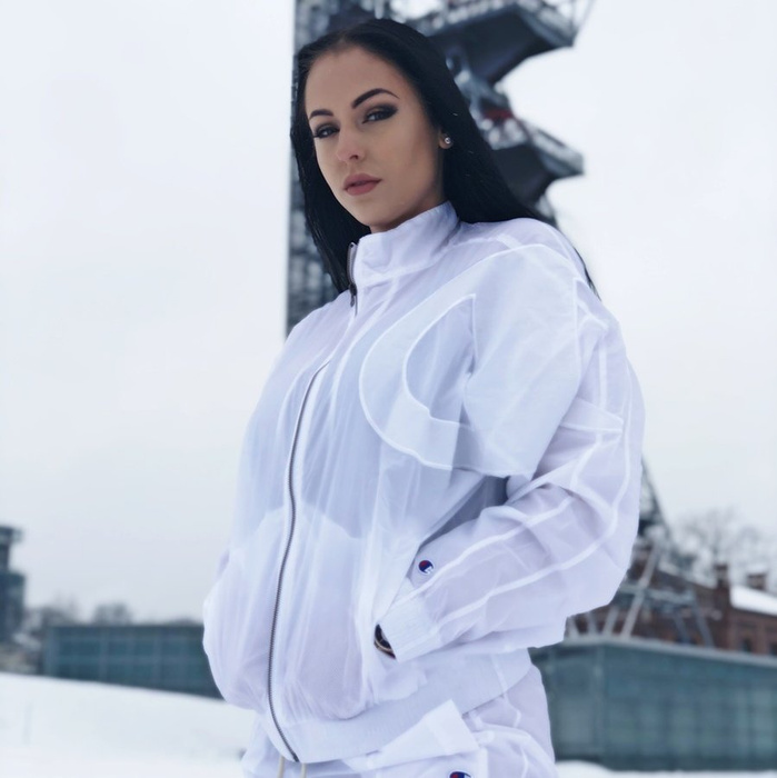 Champion bluza damska Premium Reverse Weave track top Oversized C Logo white (112988/WW001)