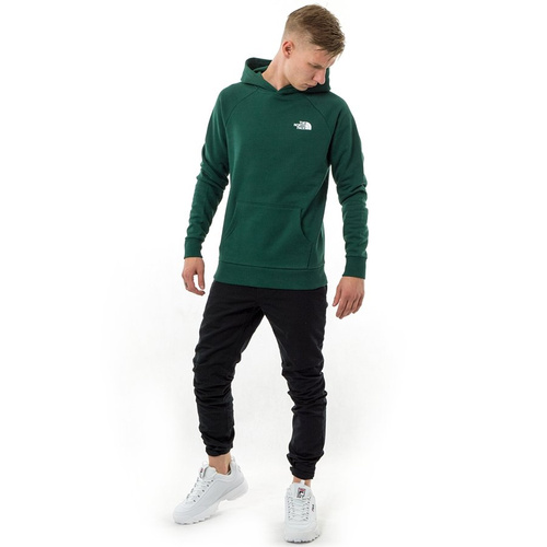 The North Face sweatshirt hoody Raglan Red Box night green (T92ZWUN3P)