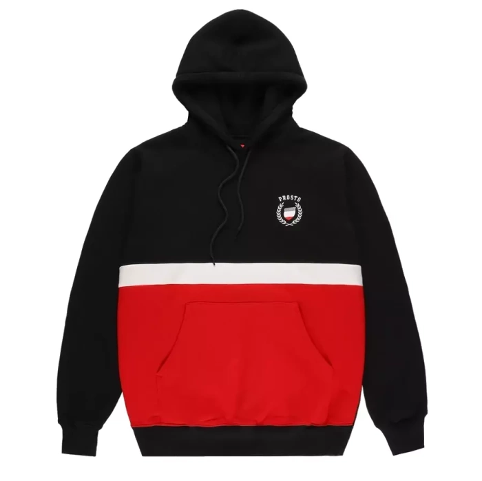 Prosto Klasyk sweatshirt hoodie Emblem black / red / white 