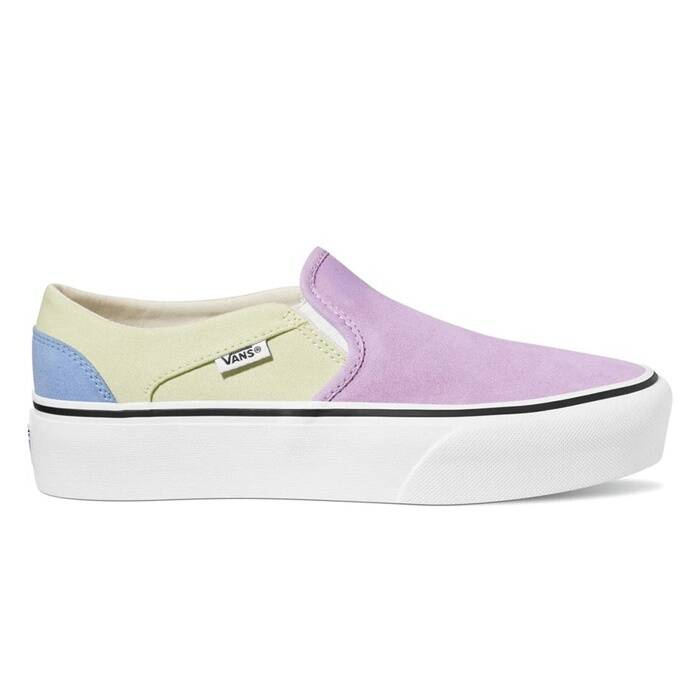 Vans Asher Platform Slip On Trainers Pumps - Purple Multi (VN0-A3WMMBI81)