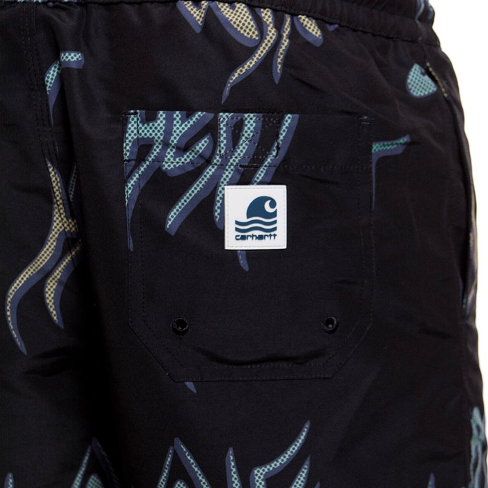 Carhartt WIP Drift Swim Heat Wave print black