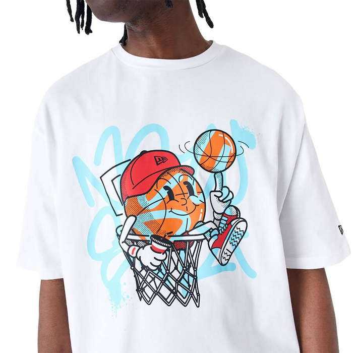 New Era Spray Graphic Oversized T-Shirt white