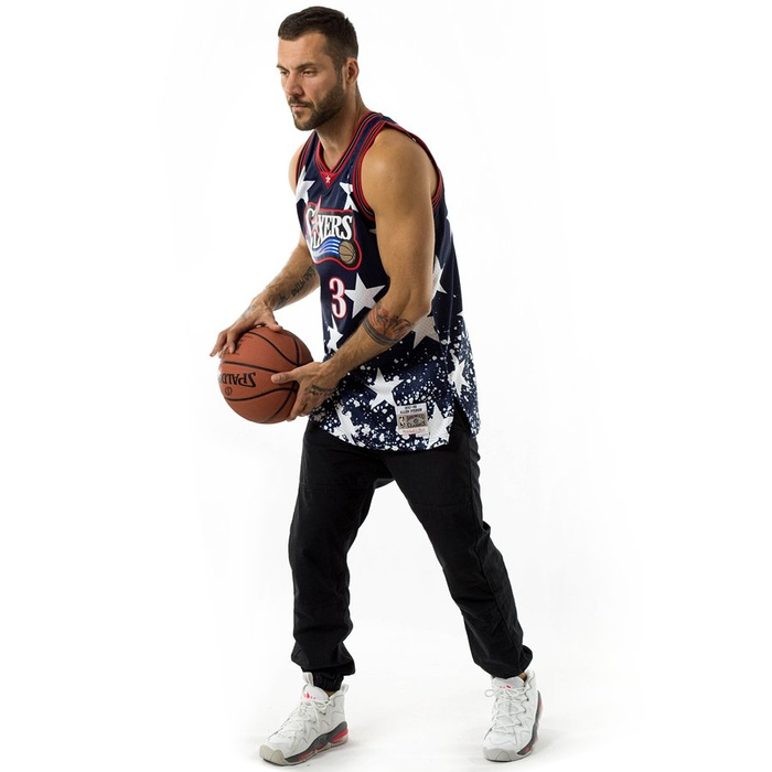 Mitchell and Ness swingman jersey Philadelphia 76ers 4th July Allen Iverson 1997-98 navy / red