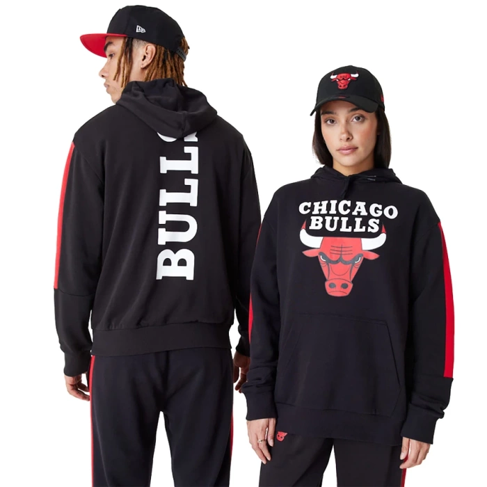 New Era sweatshirt hoody Colour Block NBA Chicago Bulls black