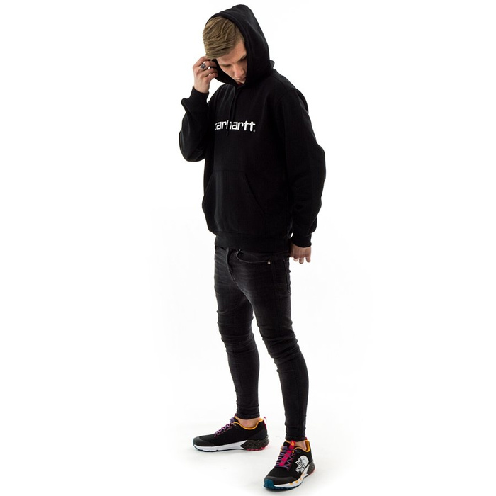 Carhartt WIP bluza męska z kapturem Hooded Carhartt Sweat Loose Fit black / white 