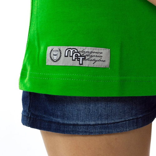 MAT Wear koszulka damska longsleeve 3/4 v-neck WMNS Logo Shadow green
