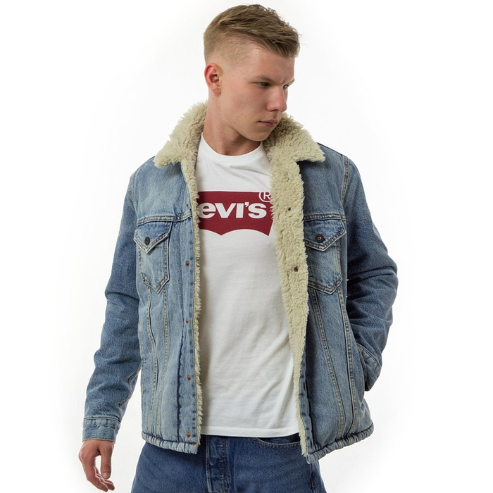 Kurtka męska Levi's® Skateboarding jacket Sherpa Trucker S&E Kezar blue washed denim (34989-0000)