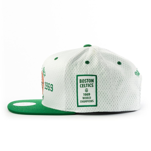 Czapka z daszkiem Mitchell and Ness snapback Back To Back Titles 1968/69 Boston Celtics white / green TM
