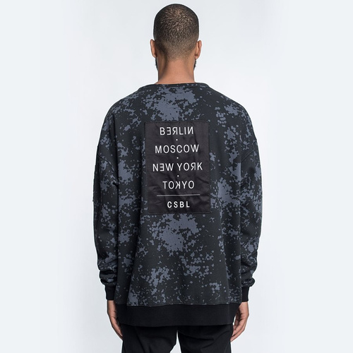 Bluza męska Cayler and Sons BL oversized crewneck Series black camo / grey