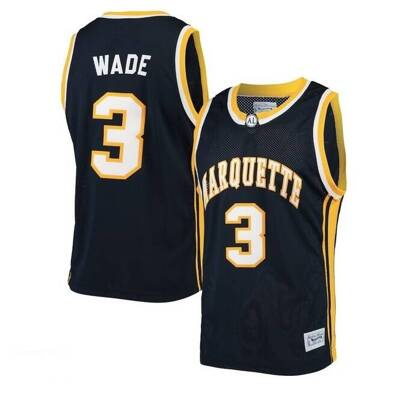 Retro Brand NCAA Jersey Marquette Golden Eagles Dwayne Wade navy