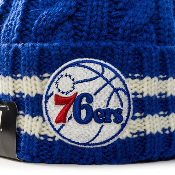 Czapka zimowa New Era Stripe NBA Knit Philadelphia 76ers blue 