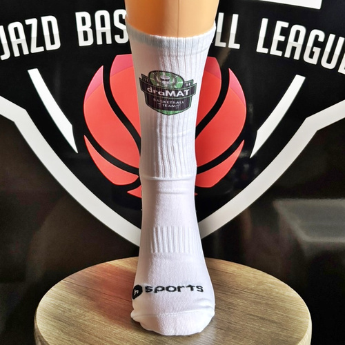 hSports x MAT Wear basketball socks draMAT Front Logo white