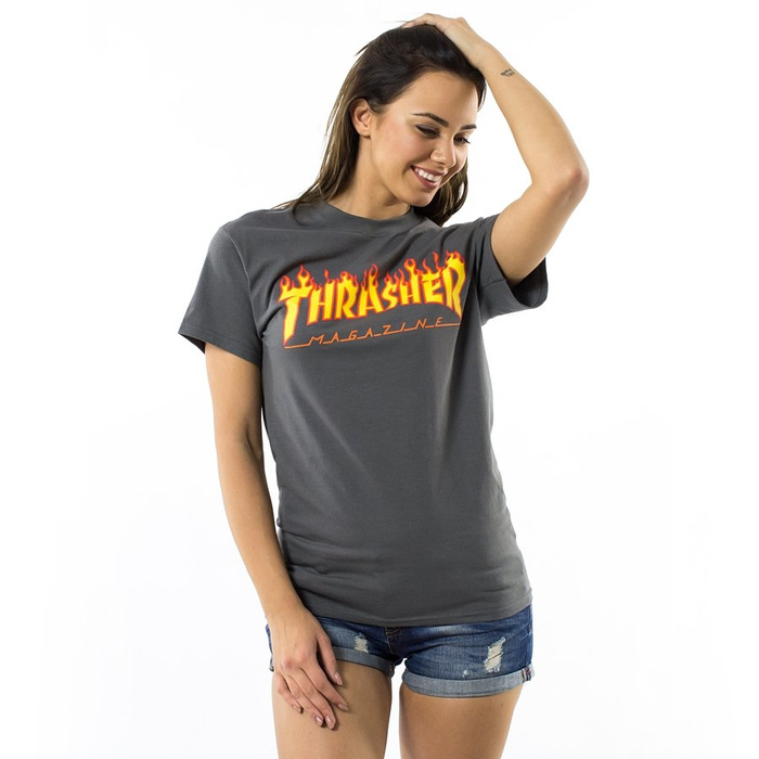 Thrasher t-shirt WMNS Flame Logo charcoal