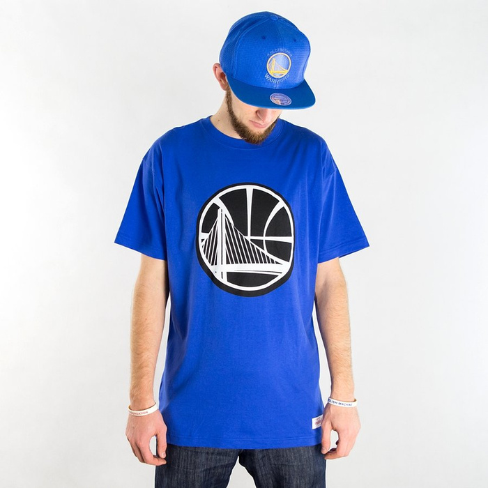 Mitchell and Ness t-shirt Black and White Logo Traditional Golden State Warriors royal