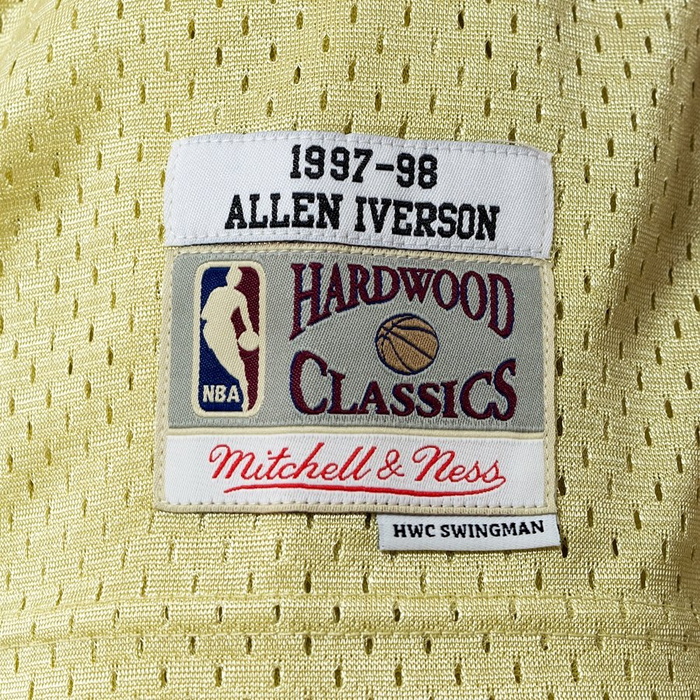 Mitchell and Ness gold swingman jersey QS Philadelphia 76ers Allen Iverson gold / red