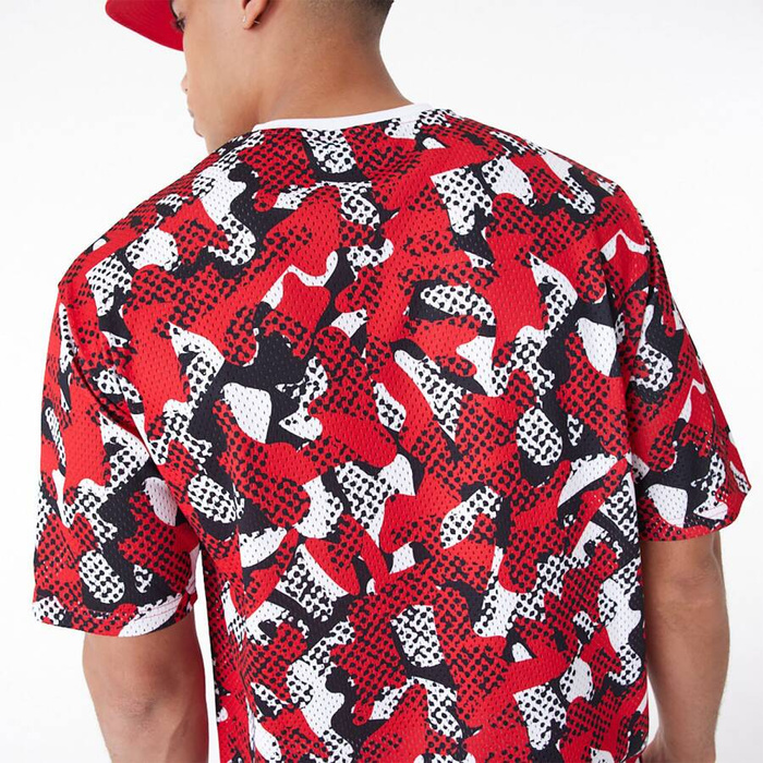 New Era koszulka męska All Over Print Mesh NBA Chicago Bulls Oversized T-Shirt red