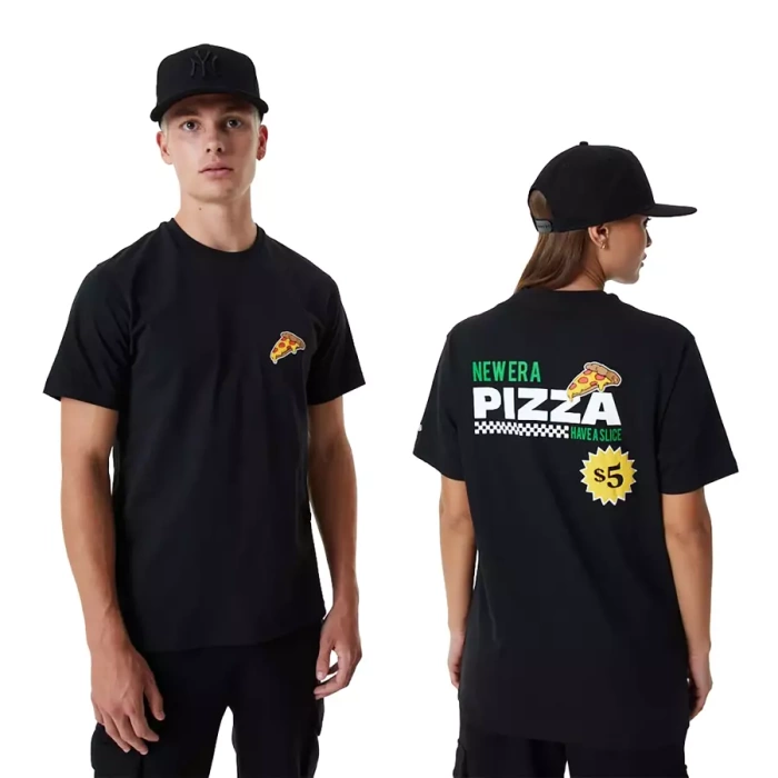 New Era t-shirt Pizza Graphic black
