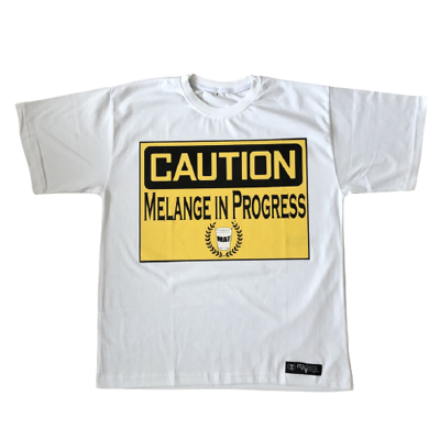 Melanżowe Akcesoria Tekstylne koszulka męska Caution White