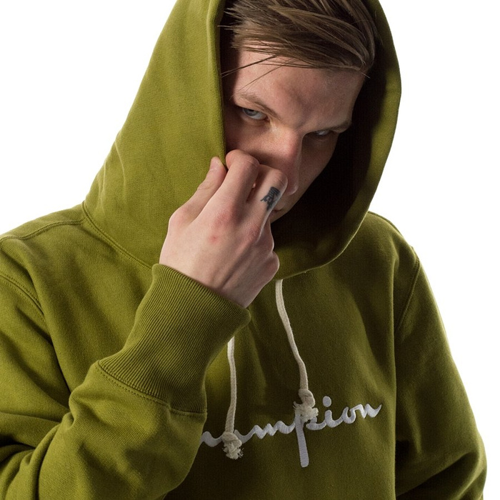 Bluza męska Champion Reverse Weave hoody Emb. Script Logo khaki (212574/F19/GS543)