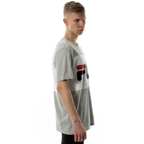 FILA t-shirt Men Day light grey melange / bright white