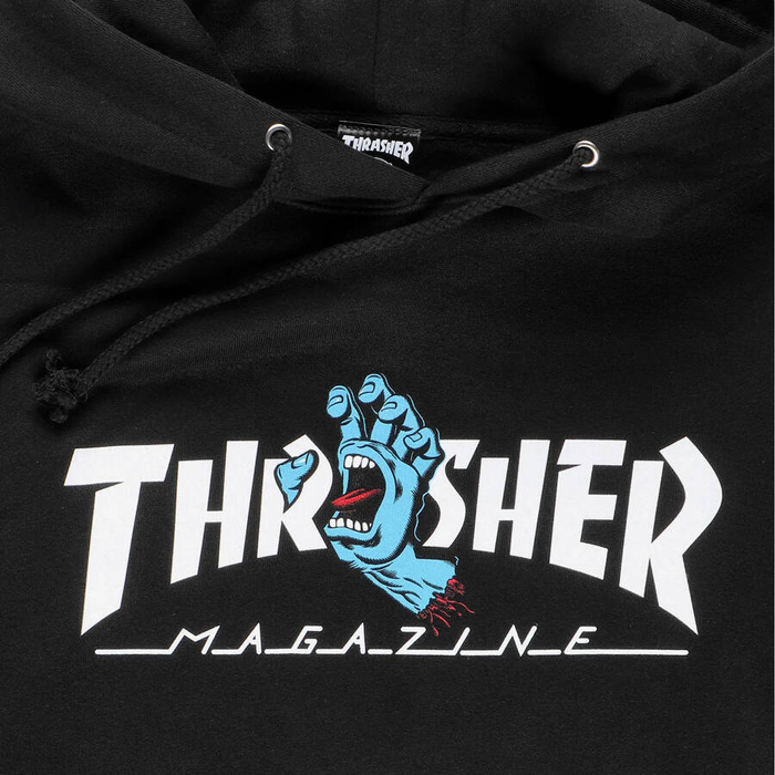 Thrasher Magazine x Santa Cruz Skateboards sweatshirt hoody Screaming Hand black