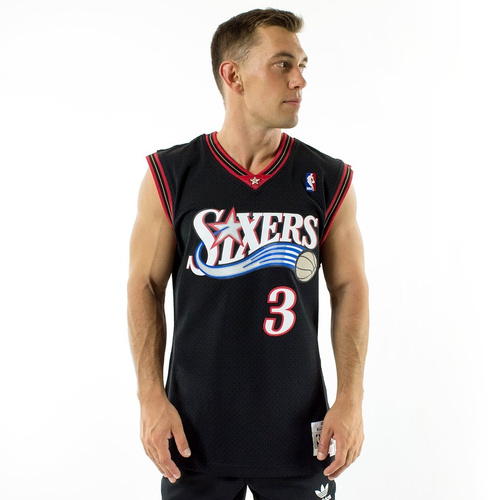 Koszulka męska Mitchell and Ness Swingman Jersey HWC Philadelphia 76ers Allen Iverson 2000-01 black