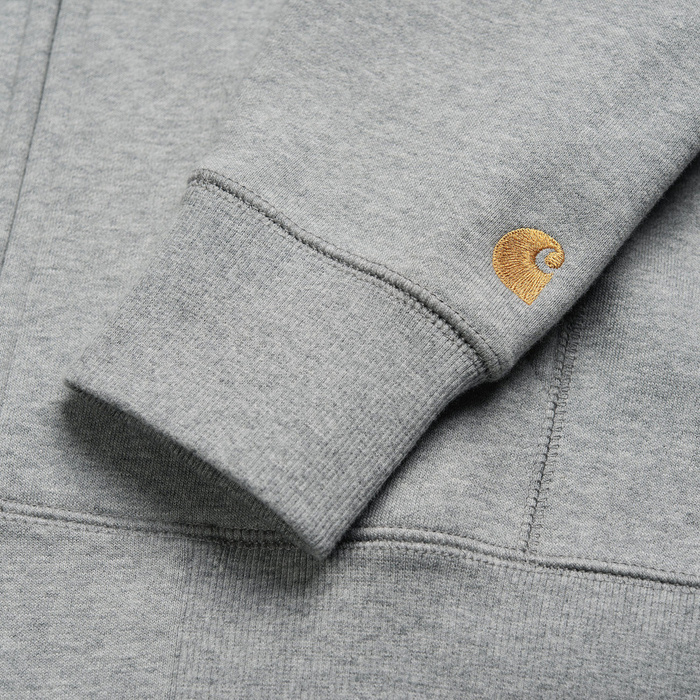Carhartt WIP sweatshirt Hooded Zip Chase Jacket grey / gold