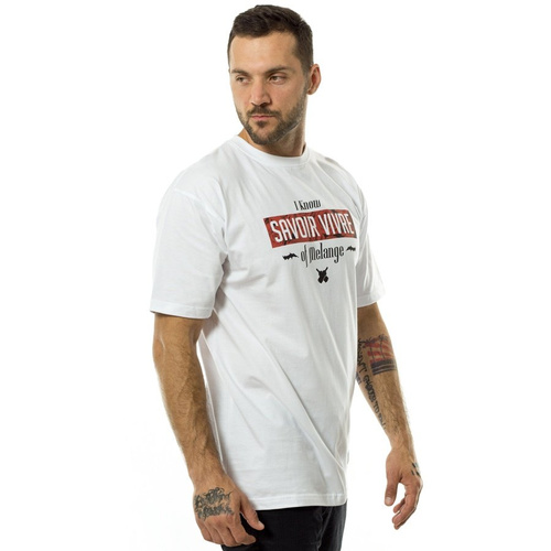 Melanżowe Akcesoria Tekstylne t-shirt Savoir Vivre white