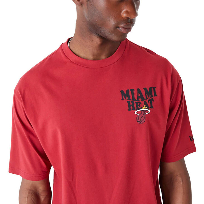 New Era koszulka męska Script Oversized NBA Miami Heat red