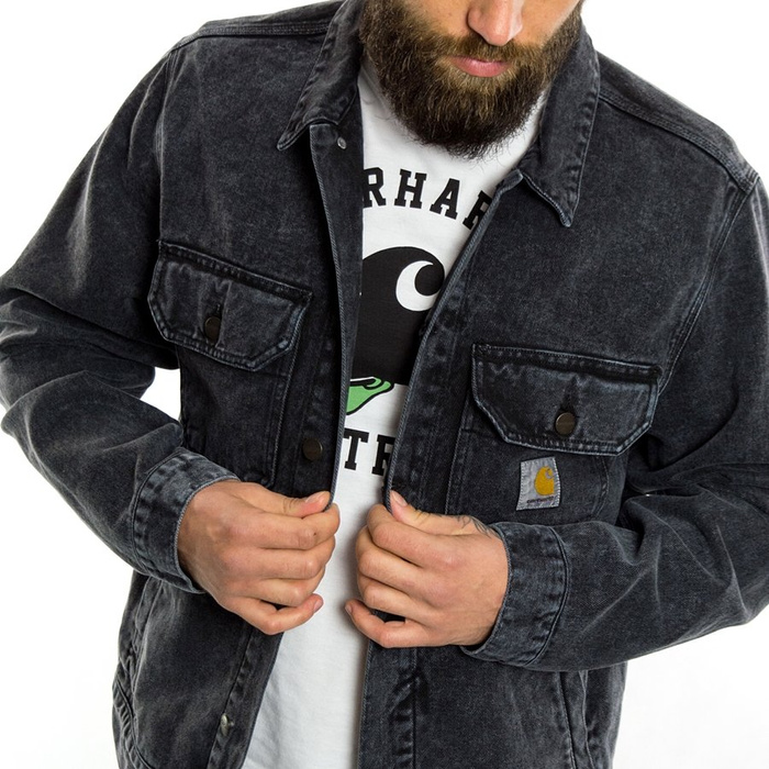 Carhartt WIP Stetson Jacket Organic Cotton Parkland black worn washed