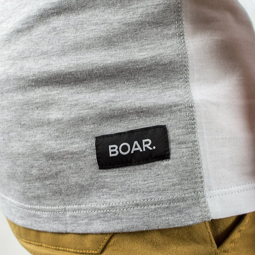 Boar Clothing tanktop singlet Samar white / grey heather