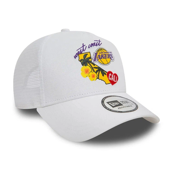 New Era cap Trucker Team Logo Los Angeles Lakers white