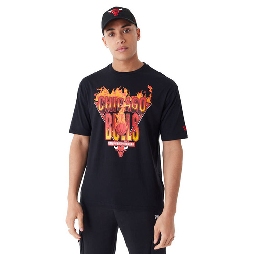 New Era t-shirt Flame Graphic NBA Chicago Bulls black