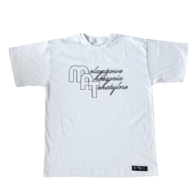 Melanżowe Akcesoria Tekstylne koszulka męska Basic Logo white